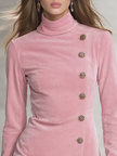 FJØRNA faux suede mini dress for women, featuring a fitted silhouette and sleeveless design, perfect for stylish occasions.