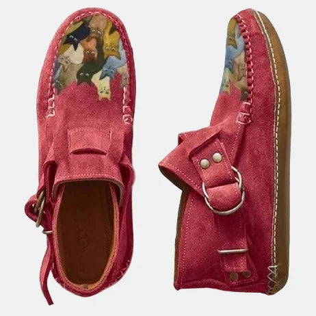 Nina | Women's Casual Printed Ankle Boots with Slip-On Comfortable Everyday Walking