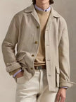 Wool-Look Jacket Men Lapel Collar Side Pockets Regular Fit Winter