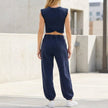 FJØRNA women's summer two-piece wrap co-ord set, showing the back view with stylish matching top and skirt in lightweight fabric.
