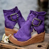 FJØRNA women's orthopedic boho wedge sandals with cushioned straps and sturdy sole, perfect for comfortable summer wear.