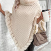 Hanne | Women's Faux-Fur Turtleneck Oversized Knit Poncho