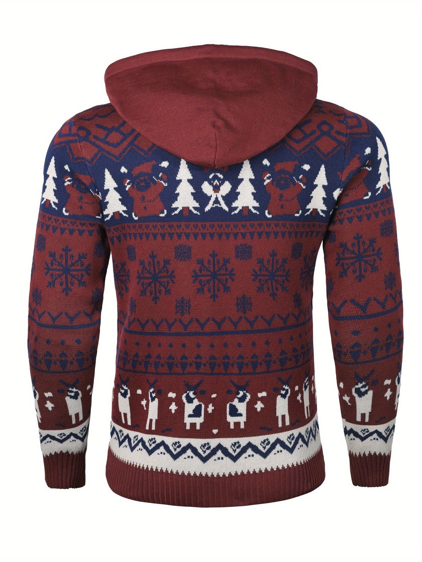 Giulia | Women's Fair Isle Reindeer Hooded Christmas Sweater