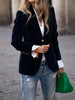Velvet Blazer Slim Fit Single Button Peak Lapel Evening Jacket | Karin