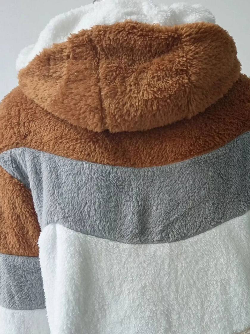 Erika | Women's Plus-Size Hooded Zip-Up Sherpa Winter Jacket