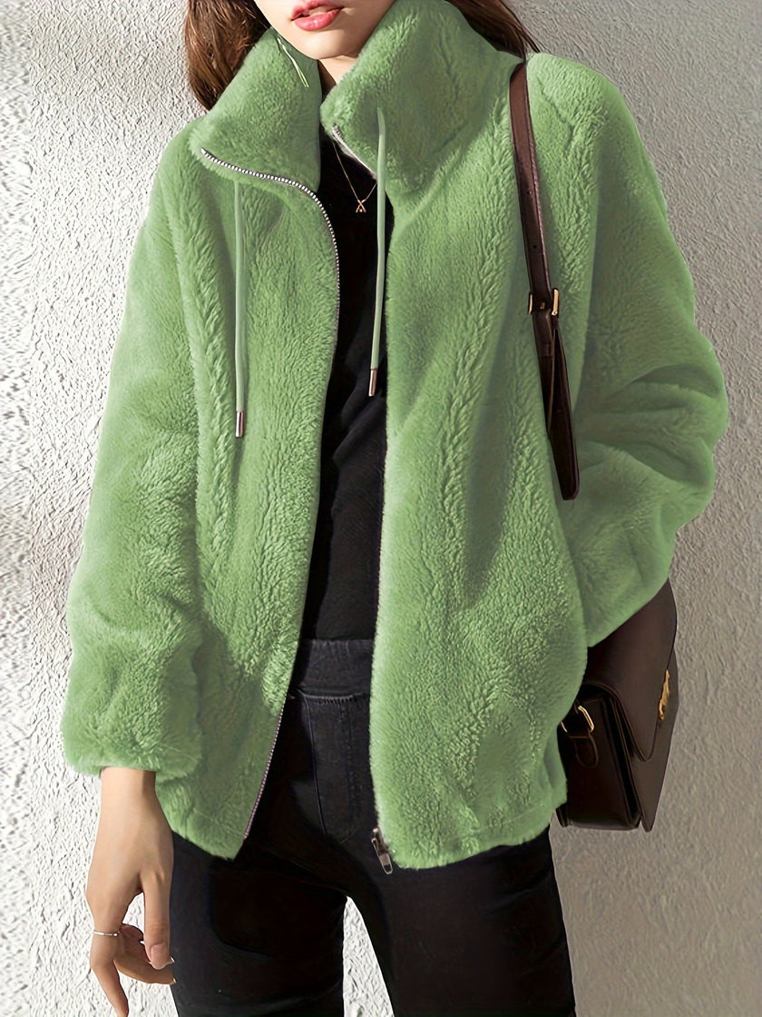 Elina | Women's Versatile Fleece High Neck Jacket Coat