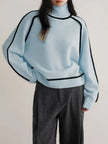 Donna | Women's Tailored Oversized Knit Turtleneck Sweater Pullover