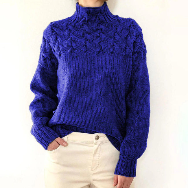 Elena | Women's Cozy Knit Turtleneck Sweater Pullover with Wrap Elegant for Winter