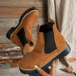 Malin | Women's Suede Round-Toe Platform Chunky Chelsea Boots