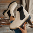 Malin | Women's Suede Round-Toe Platform Chunky Chelsea Boots