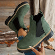 Malin | Women's Suede Round-Toe Platform Chunky Chelsea Boots