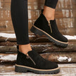 Fleur | Women's Suede Ankle Zip Lug Sole Boots with Comfortable Casual