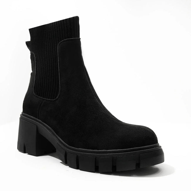 Cora | Women's Chunky Heel Chelsea Slip On Boots with Comfortable Casual