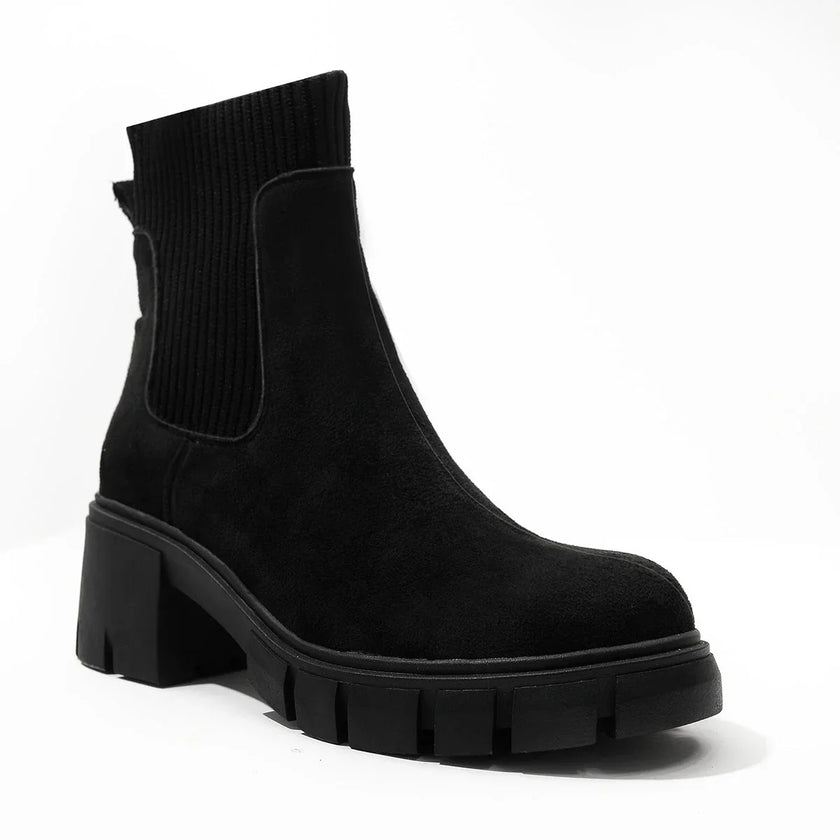 Cora | Women's Chunky Heel Chelsea Slip On Boots with Comfortable Casual