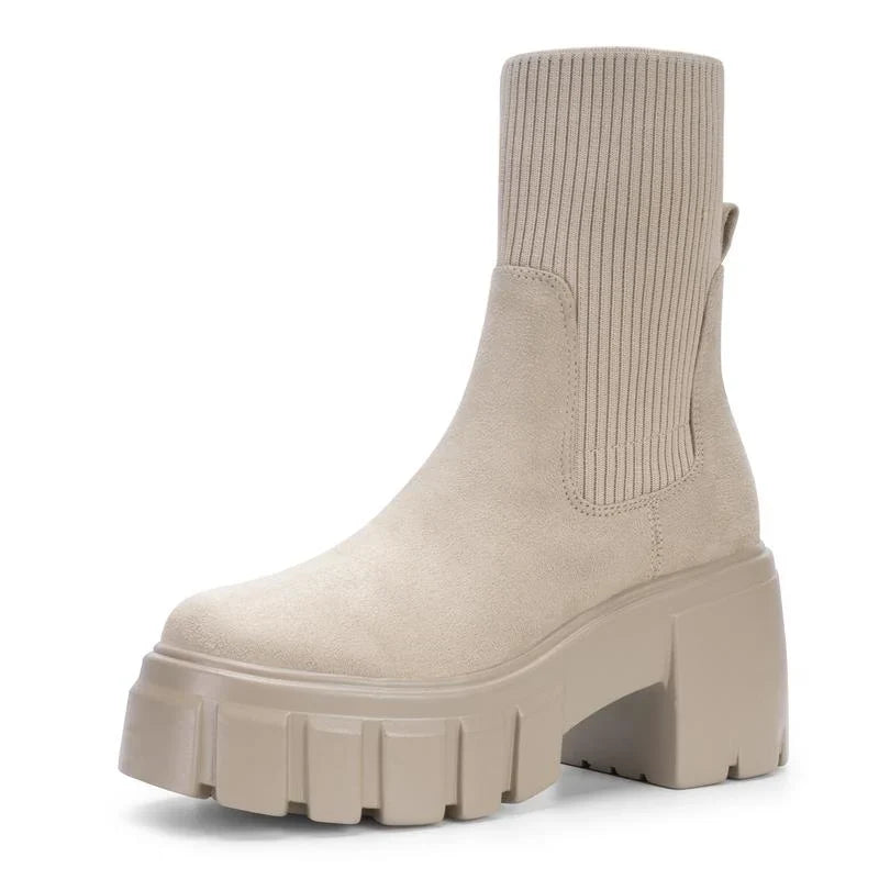Cora | Women's Chunky Heel Chelsea Slip On Boots with Comfortable Casual