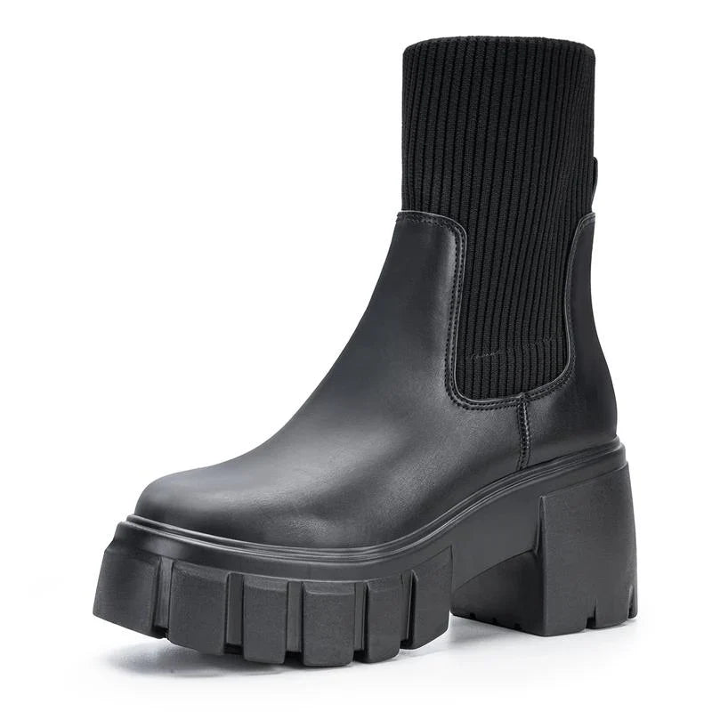 Cora | Women's Chunky Heel Chelsea Slip On Boots with Comfortable Casual