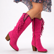 Sanne | Women's Knee High Fringed Block Heel Boots with Comfortable Casual