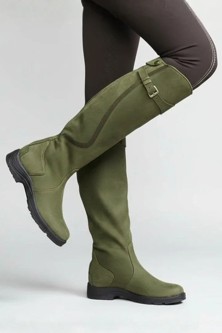 Freya | Women's Knee High Pull On Leather Boots with Comfortable Casual
