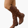 Freya | Women's Knee High Side Zip Block Heel Boots with Comfortable