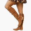 Freya | Women's Knee High Side Zip Block Heel Boots with Comfortable