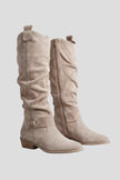 Freya | Women's Knee High Side Zip Suede Block Heel Boots with Comfortable