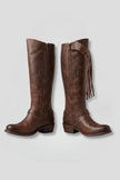 Freya | Women's Knee High Zipper Tassel Leather Boots with Comfortable Casual