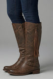 Freya | Women's Knee High Zipper Tassel Leather Boots with Comfortable Casual