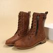 Amara | Women's Lace Up Side Zip Block Heel Boots with Comfortable