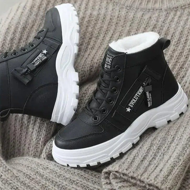 Freya | Women's Lace Up Winter Faux Fur Lined Boots with Comfortable