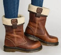 Puck | Women's Leather Lined Winter Fur Trim Boots with Comfortable Casual