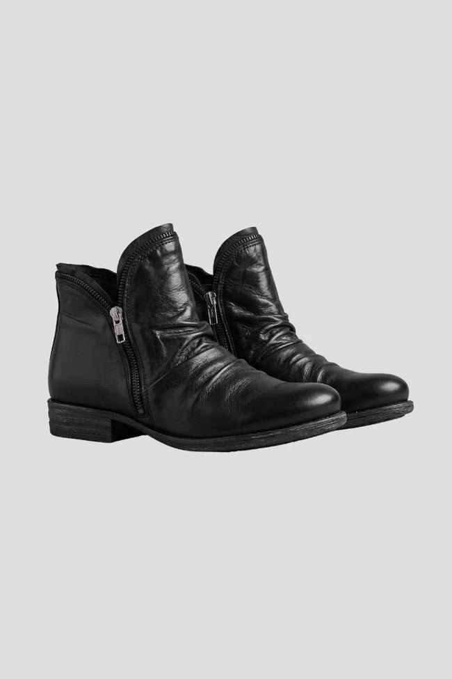 Freya | Women's Leather Side Zip Ankle Boots with Comfortable Casual Everyday