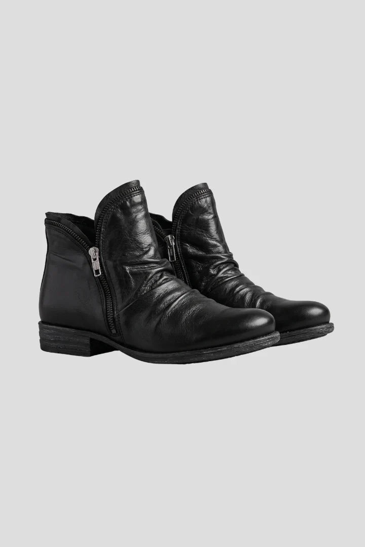 Freya | Women's Leather Side Zip Ankle Boots with Comfortable Casual Everyday