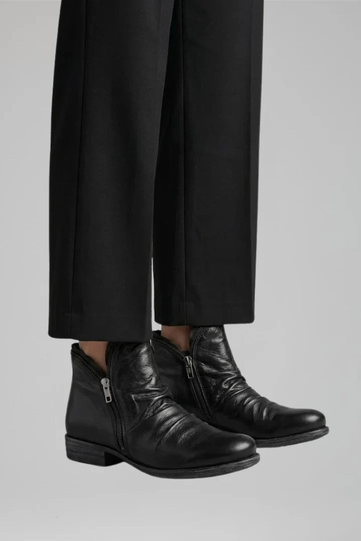 Freya | Women's Leather Side Zip Ankle Boots with Comfortable Casual Everyday