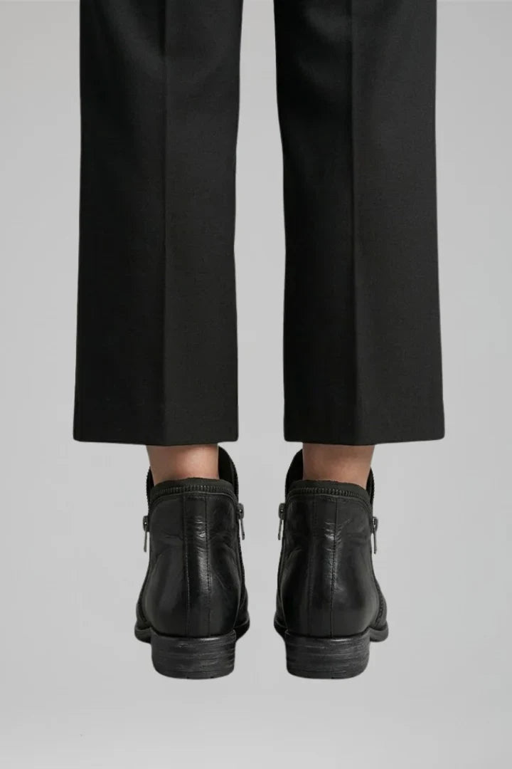Freya | Women's Leather Side Zip Ankle Boots with Comfortable Casual Everyday