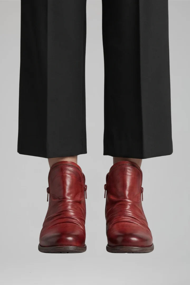 Freya | Women's Leather Side Zip Ankle Boots with Comfortable Casual Everyday