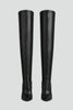 Freya | Women's Leather Slim Heel Zip Knee High Boots with Pointed-Toe