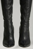 Freya | Women's Leather Slim Heel Zip Knee High Boots with Pointed-Toe