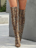 Freya | Women's Over the Knee Stiletto Pointed Toe Snakeskin Boots with Slip-On