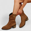 Elise | Women's Suede Block Heel Ruched Ankle Boots with Pointed-Toe Comfortable