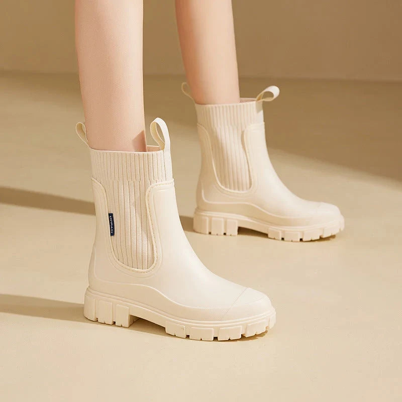 Vera | Women's Waterproof Non Slip Ankle Chelsea Boots with Chunky Knit