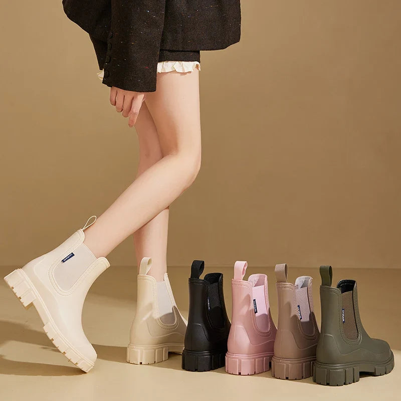 Isa | Women's Waterproof Non Slip Chelsea Lug Sole Boots with Chunky