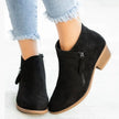 Freya | Women's Waterproof Zip Up Ankle Block Heel Boots with Comfortable