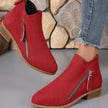 Freya | Women's Waterproof Zip Up Ankle Block Heel Boots with Comfortable