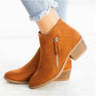 Freya | Women's Waterproof Zip Up Ankle Block Heel Boots with Comfortable