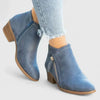 Freya | Women's Waterproof Zip Up Ankle Block Heel Boots with Comfortable