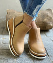 Talia | Women's Wedge Ankle Side Zip Platform Boots with Comfortable Casual