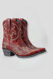 Freya | Women's Western Embroidered Leather Mid Calf Boots with Pointed-Toe Comfortable