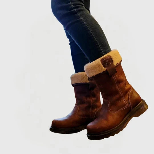 Anouk | Women's Winter Ankle Leather Lined Boots with Comfortable Casual Everyday