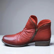Lotte | Women's Zipper Ankle Ruched Side Boots with Block-Heel Comfortable Casual