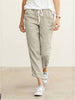 FJØRNA women's linen summer trousers with straight leg fit and drawstring waist, breezy and relaxed for warm weather.